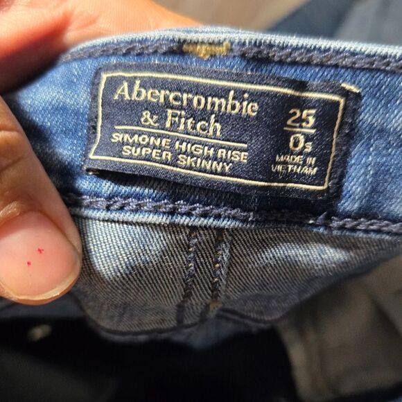 Abercrombie and Fitch simone high rise super skinny jeans size 25 distressed - Picture 4 of 12